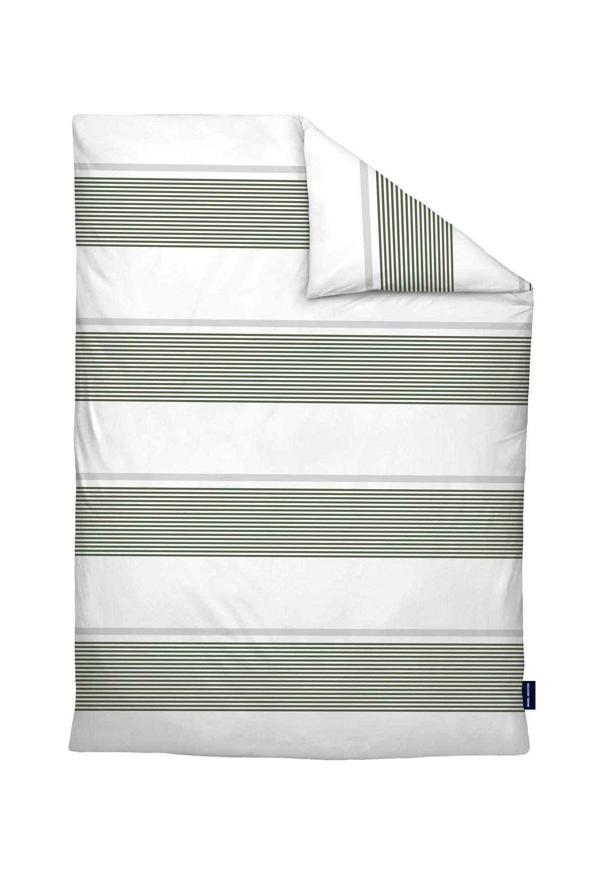BETTWÄSCHE-GARNITUR Renforcé Querstreifen fichte, 155x220 cm + 80x80 cm - Dunkelgrün, Textil (155/220cm) - Daniel Hechter