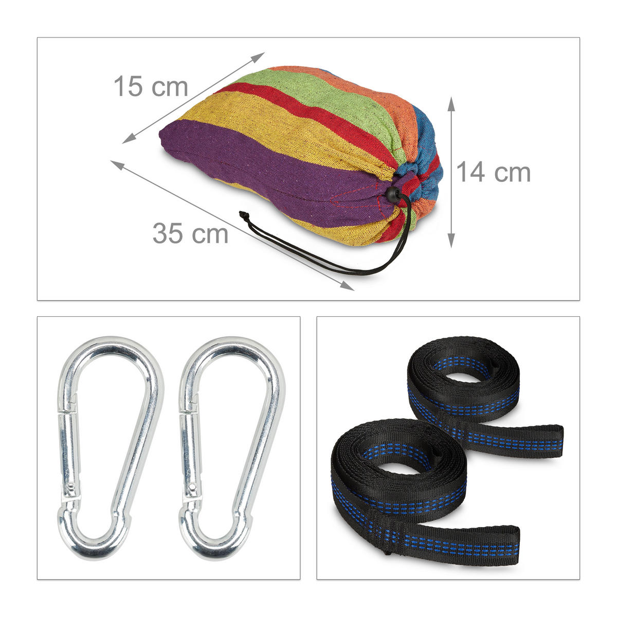 HÄNGEMATTE - Multicolor, Textil (150/3/272cm) - Relaxdays