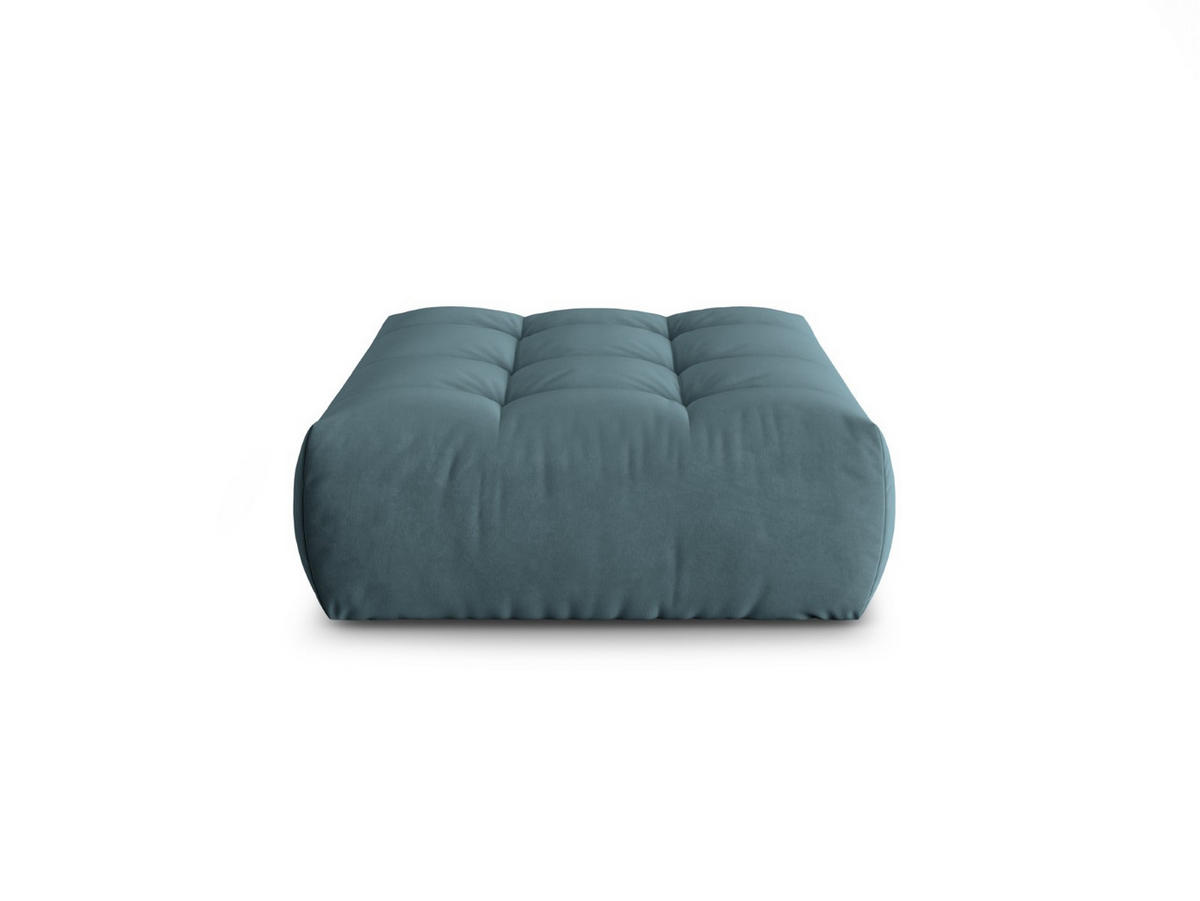 POUF Bloom aus Samt pastellblau - Pastellblau, Textil (101/42/110cm) - Micadoni