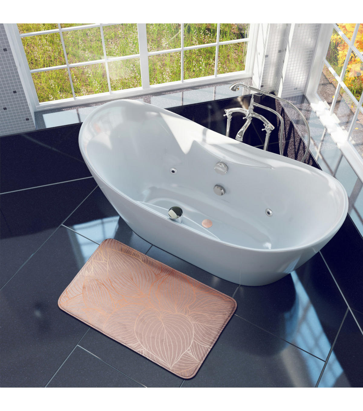 BADTEPPICH Hosta 50 x 80 cm - Beige, Textil (50/80cm) - Sanilo