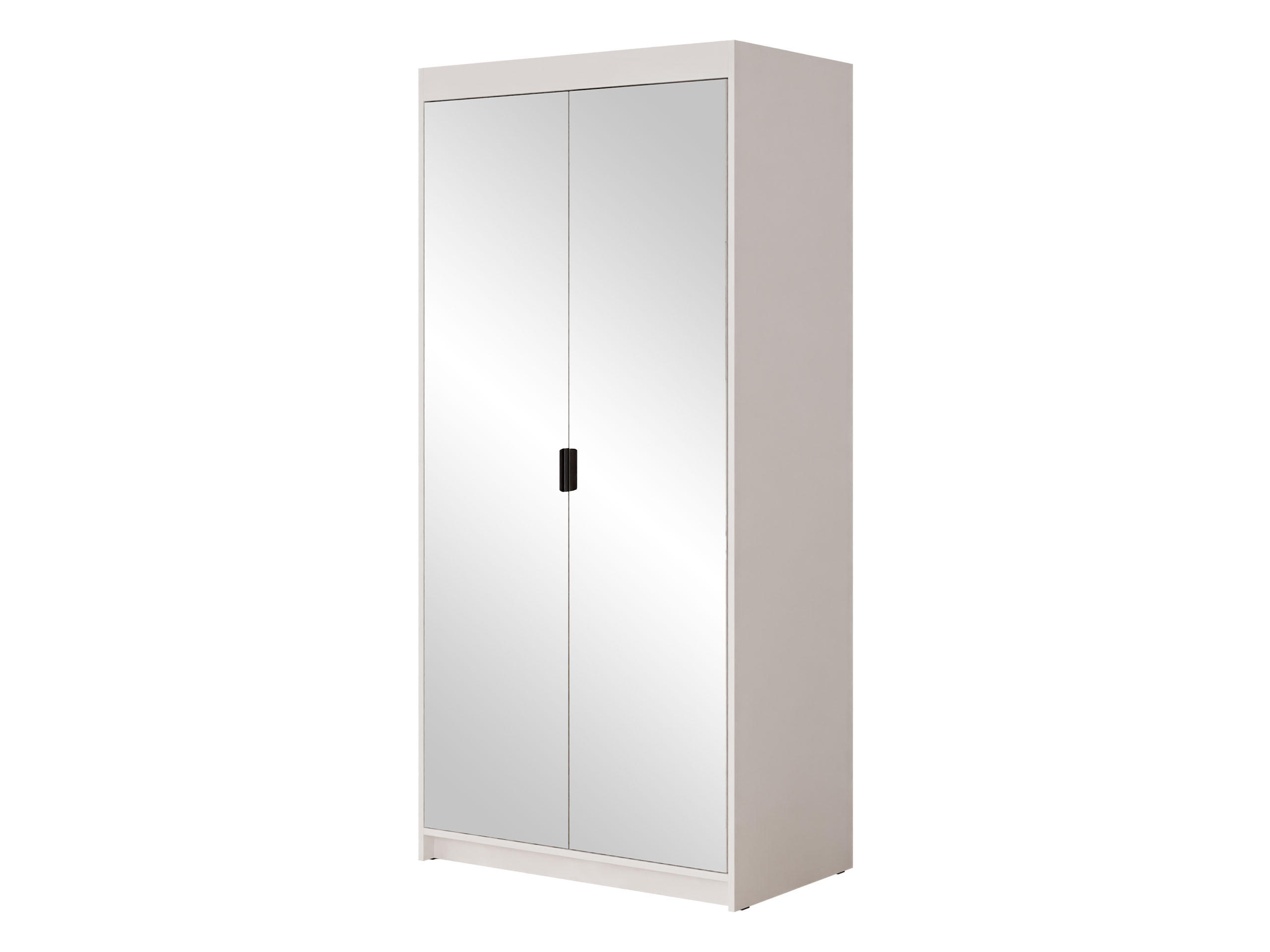 KLEIDERSCHRANK Elena 2D - Schwarz/Weiß, Holzwerkstoff/Kunststoff (90/191/53cm) - MIRJAN24