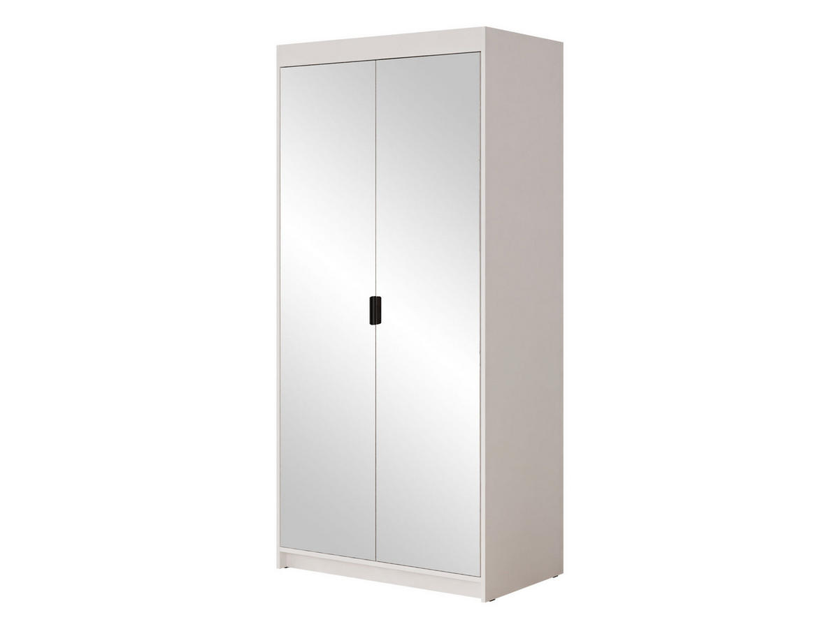 KLEIDERSCHRANK Elena 2D - Schwarz/Weiß, Holzwerkstoff/Kunststoff (90/191/53cm) - MIRJAN24