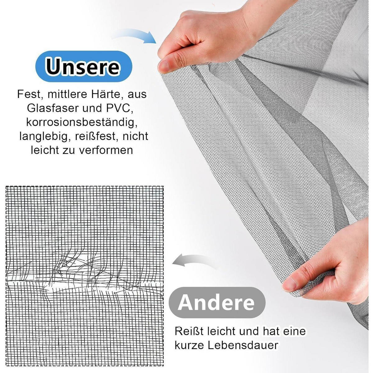 FLIEGENGITTER Meterware 270 x 150 cm Fiberglas UV-beständig - Schwarz, Kunststoff (150/1/270cm)