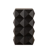 BEISTELLTISCH 60 cm Höhe mit dreidimensionalem Reliefdesign in retro Schwarz - Schwarz, Holzwerkstoff (37/37/60cm) - OKWISH