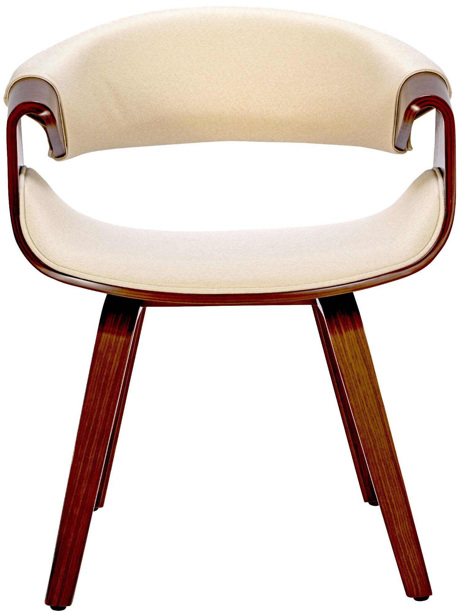 STUHL 2er Set Stoff walnuss/creme - Walnussfarben/Creme, Holz/Textil (62/76/52cm) - CLP