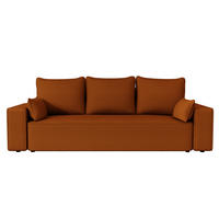SOFA Vens mit Bettkasten und Schlaffunktion, Cordstoff - Rostfarben, Holzwerkstoff (242/85/95cm)