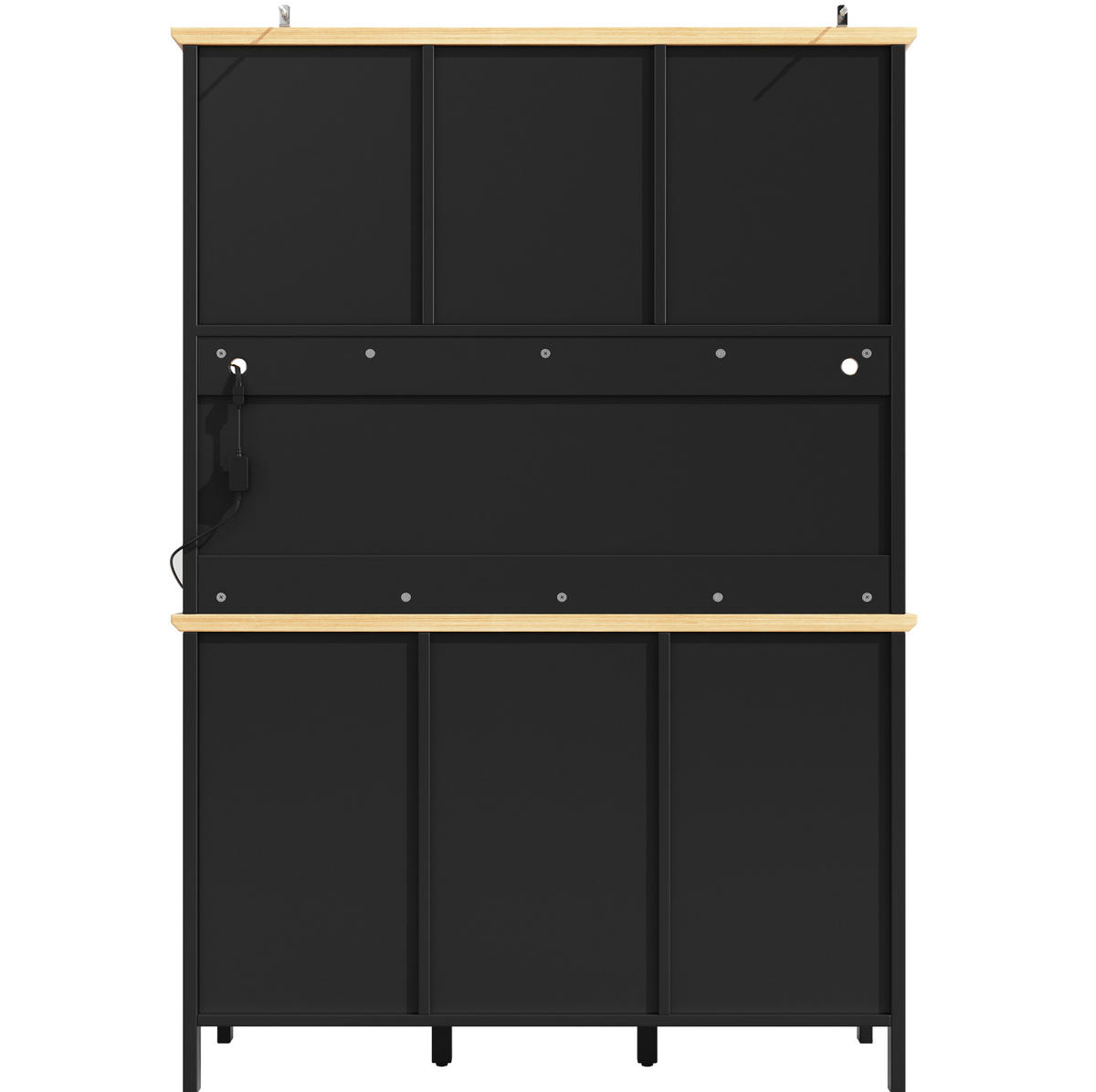 BUFFET 120/40/179 cm aus MDF und Metall mit LED-Beleuchtung Schwarz - Schwarz, Holzwerkstoff (120/179/40cm) - Modenvie