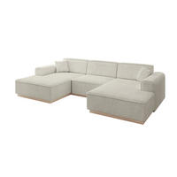 WOHNLANDSCHAFT IREA-U1 - 303x171x83 cm Hellgrau - Ecru/Creme, Holzwerkstoff/Textil (303/83/171cm) - ALTDECOR