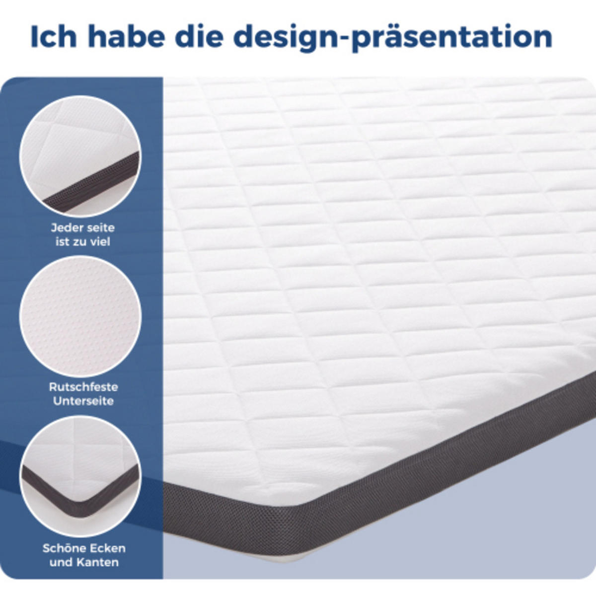 SCHAUMTOPPER 140×200 cm mit beidseitigem 7-Zonen-Schnitt, modern für Schlafzimmer weiß-grau - Weiß, Kunststoff - Luhomfu