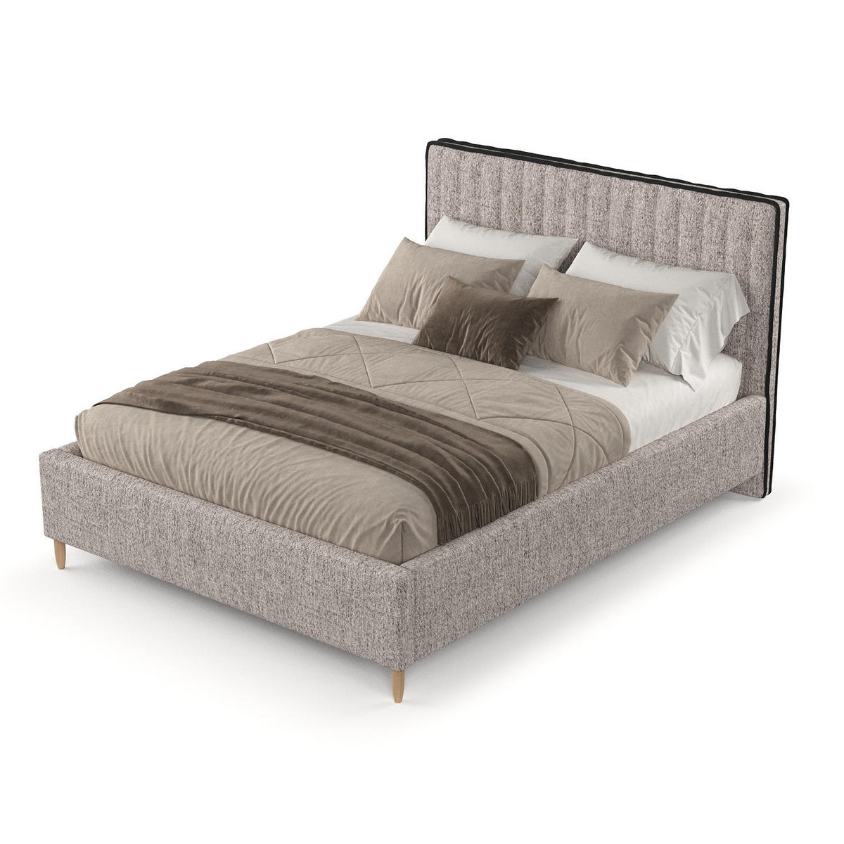 POLSTERBETT Aria 180/200 cm Beige im Neve Stoff - Beige/Naturfarben, Holz/Holzwerkstoff (180/200cm) - AltaBeds