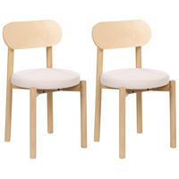ESSZIMMERSTUHL 2er-Set Holz Hellbraun/Hellbeige Paulina - Hellbraun, Textil (44/79/45cm) - Beliani