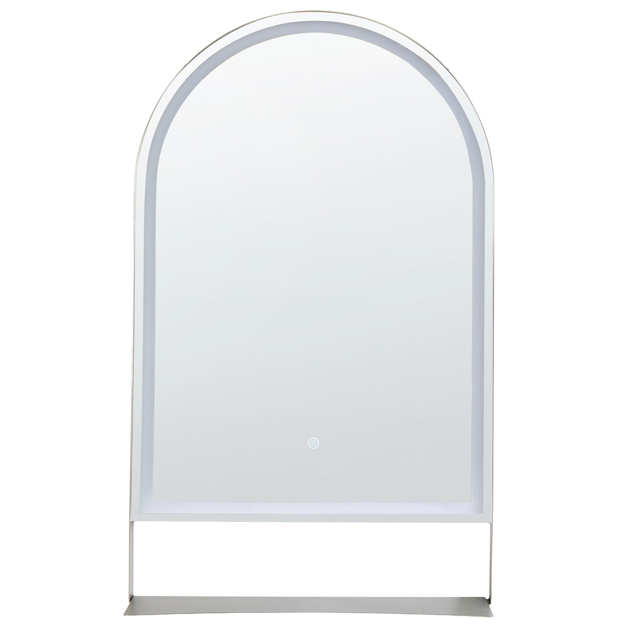 Beliani Led-Badezimmer-Spiegel Silber 61x100x4 cm