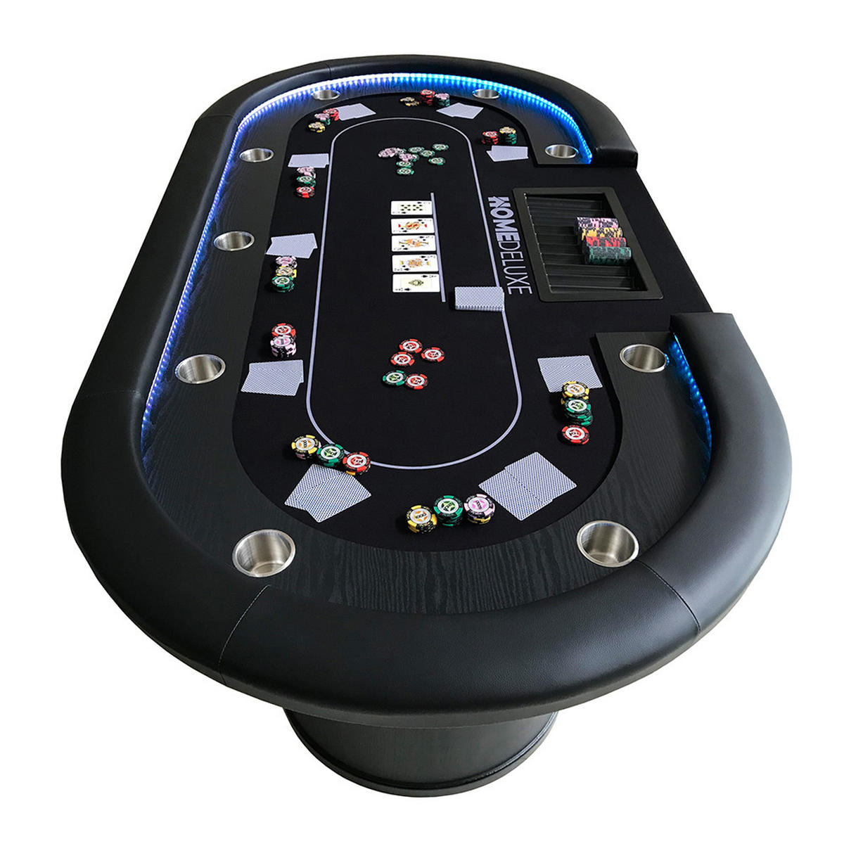 POKERSET CASINO - Schwarz, Holzwerkstoff (106/215cm) - Home Deluxe