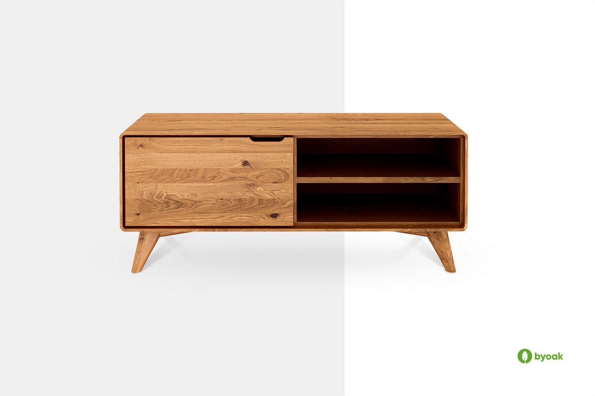 GREG HIFI-SCHRANK Wildeiche - Wildeiche, Holz (120/48/40cm) - byoak