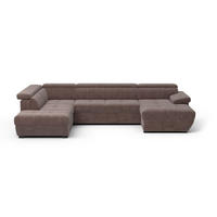 WOHNLANDSCHAFT mit Schlaffunktion und Bettkasten, Boston-Stoff - Taupe/Schwarz, Kunststoff/Textil (332/79/224cm) - Cotta