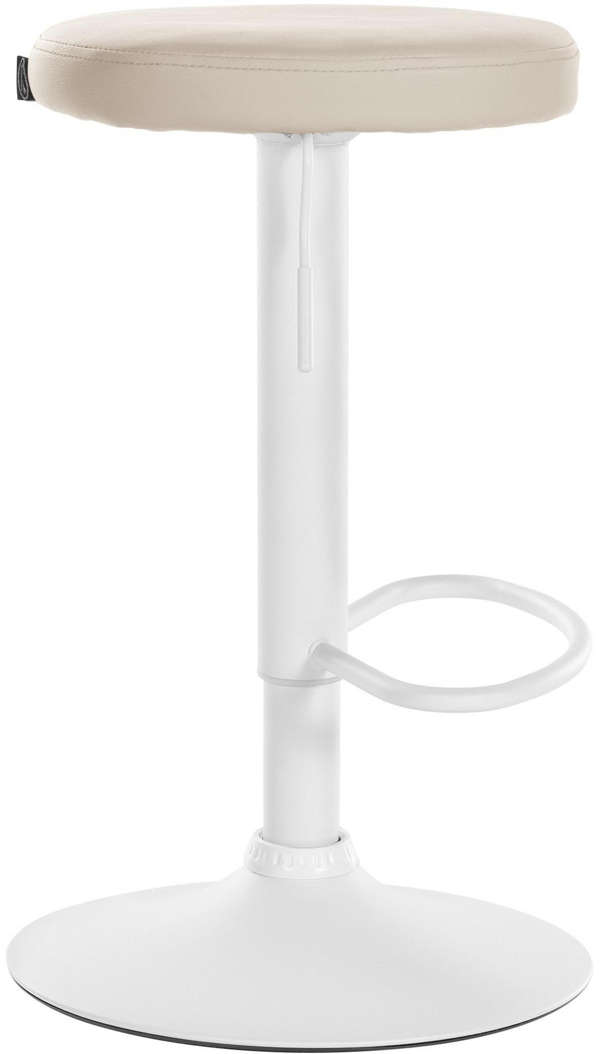 BARHOCKER Ponte 60-81 cm Creme - Creme, Leder (38.5/60/38.5cm) - furnicato