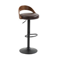 BARHOCKER Drehbar 2er-Set ,Höhenverstellbar mit Rückenlehne Kunstleder Braun - Braun, Textil/Metall (42/98/42cm) - PARAFTA HOME