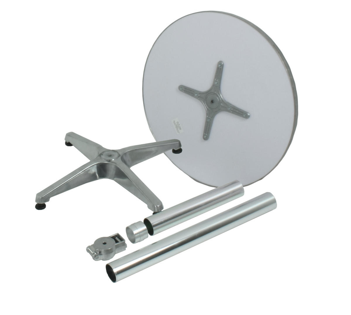 STEHTISCH Ivar Rund Alu-Gestell Silber 110x60x60cm - Silberfarben, Metall (60/60/110cm) - DELUKE