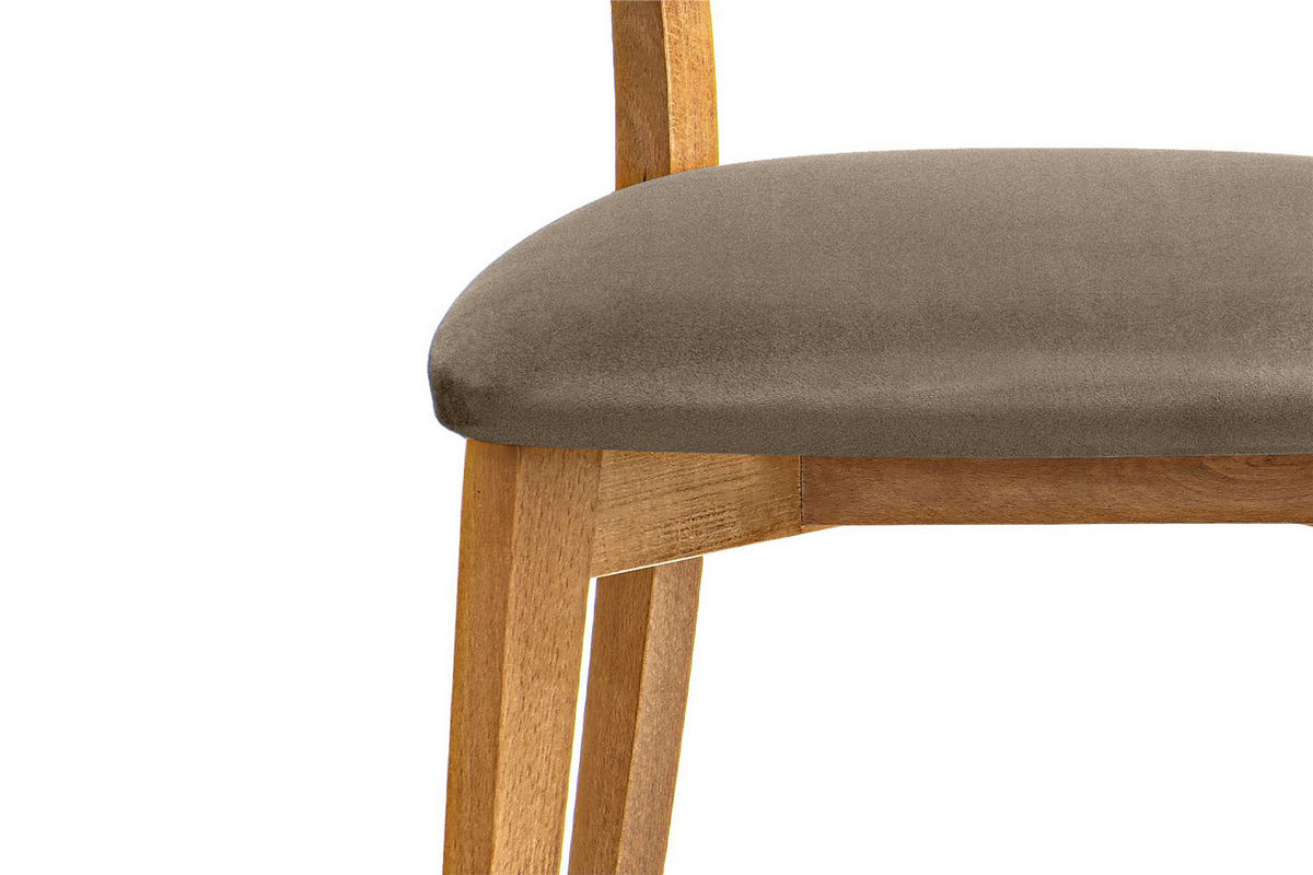 ESSZIMMERSTÜHLE LYCO (2er-Set), beige / Eiche hell - Eichefarben/Beige, Holz/Buchenholz (47/81/45cm) - KONSIMO®