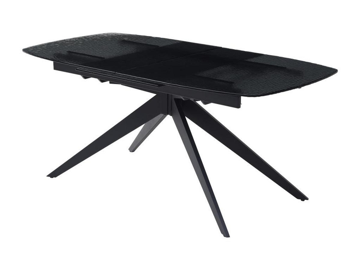 ESSTISCH ausziehbar - 6 bis 10 Personen - Ornamentsicherheitsglas & Metall - Schwarz - LEGRIO - Schwarz, Glas (240/90/76cm) - Vente-Unique