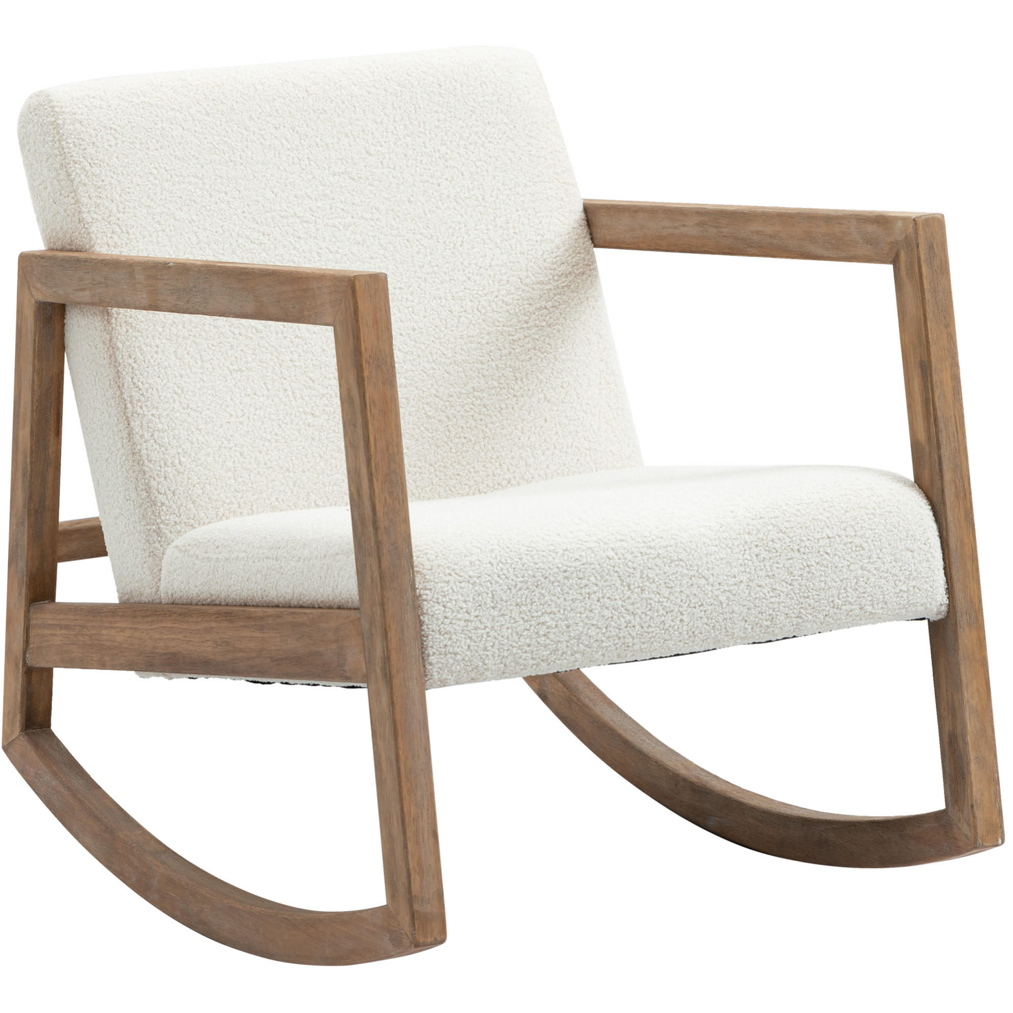 SCHAUKELSTUHL Relaxstuhl mit Holzrahmen 60/81/71 cm Cremeweiß - Creme, Textil (81/71/60cm) - Redom