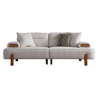 2-SITZER Sofa LUCY, Creme - Creme, Leder/Holz (185/85/103cm) - Villa Möbel