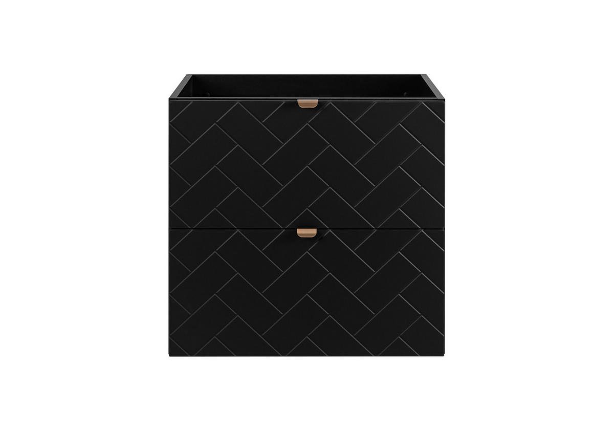 WASCHBECKUNTERSCHRANK Schwarz Matt 60/46/60 cm - Schwarz, Holzwerkstoff (60/60.7/46cm) - Rodan