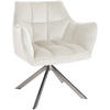 ARMLEHNENSTUHL Samt Creme - Edelstahlfarben/Creme, Textil/Metall (67/81/58cm) - CLP