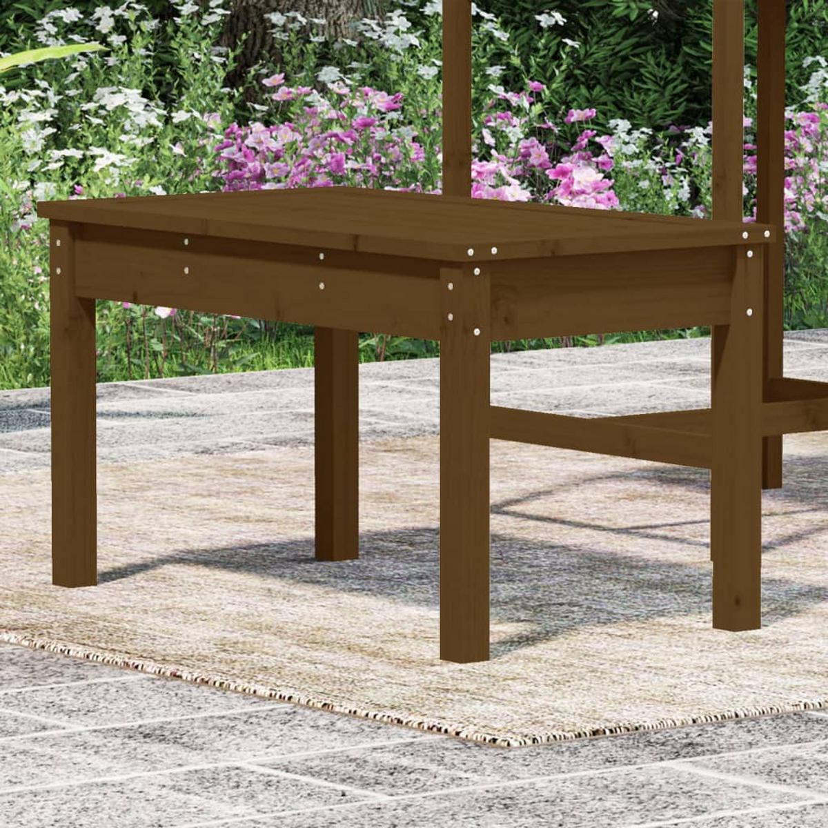 GARTENBANK Honigbraun 80x44x45 cm Massivholz Kiefer - Braun, Holz (80/45/44cm) - furnicato