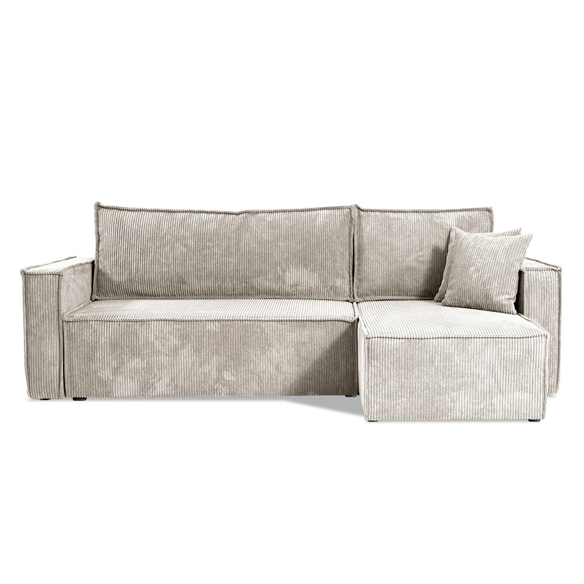 ECKSOFA Ezekiel 3 Sitzplätze Gebrochenes Weiß - Weiß, Holz (236/145cm) - Petits-meubles
