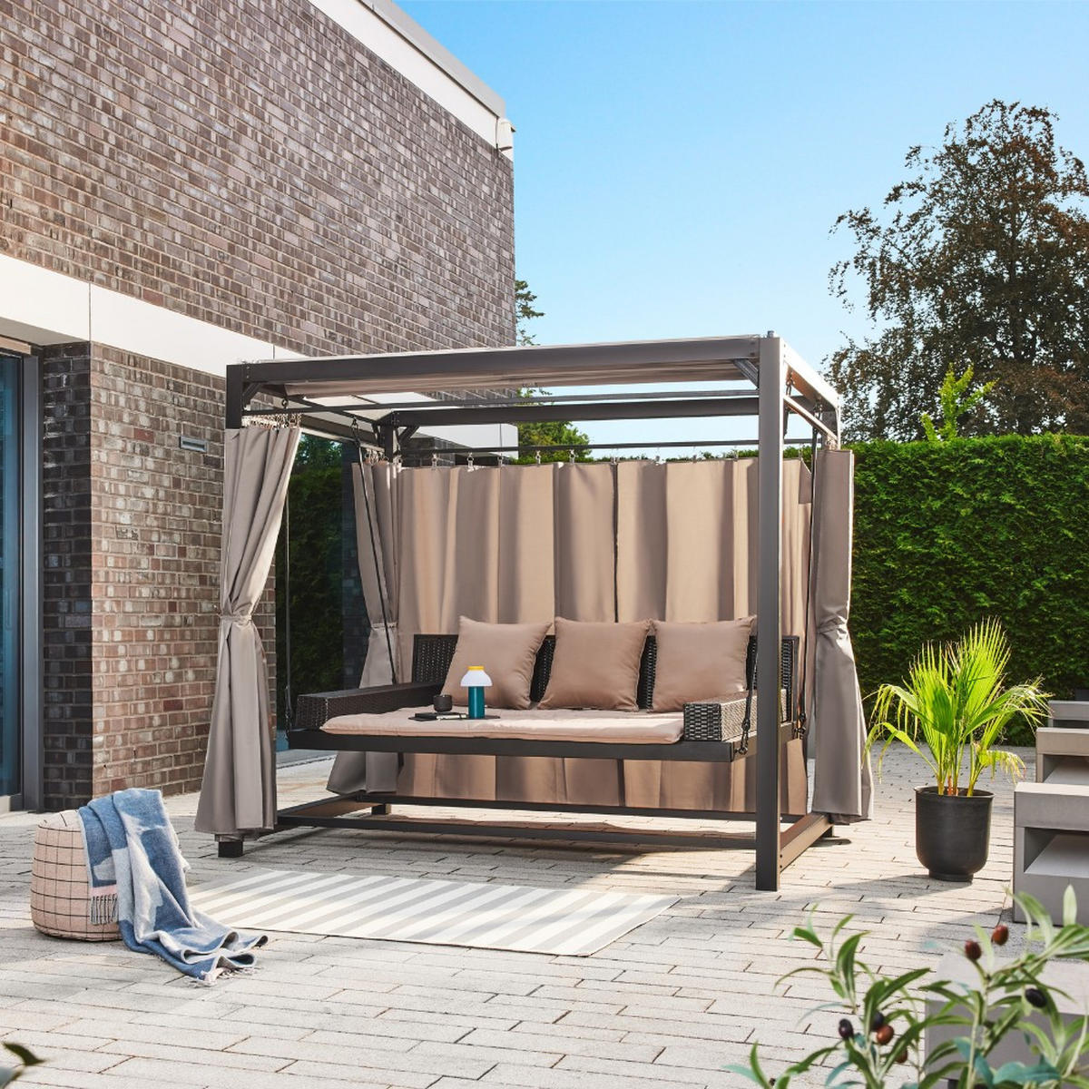 PAVILLON PROVENCE - Ohne Regenabdeckung - Anthrazit, Metall (180/210/236cm) - Home Deluxe