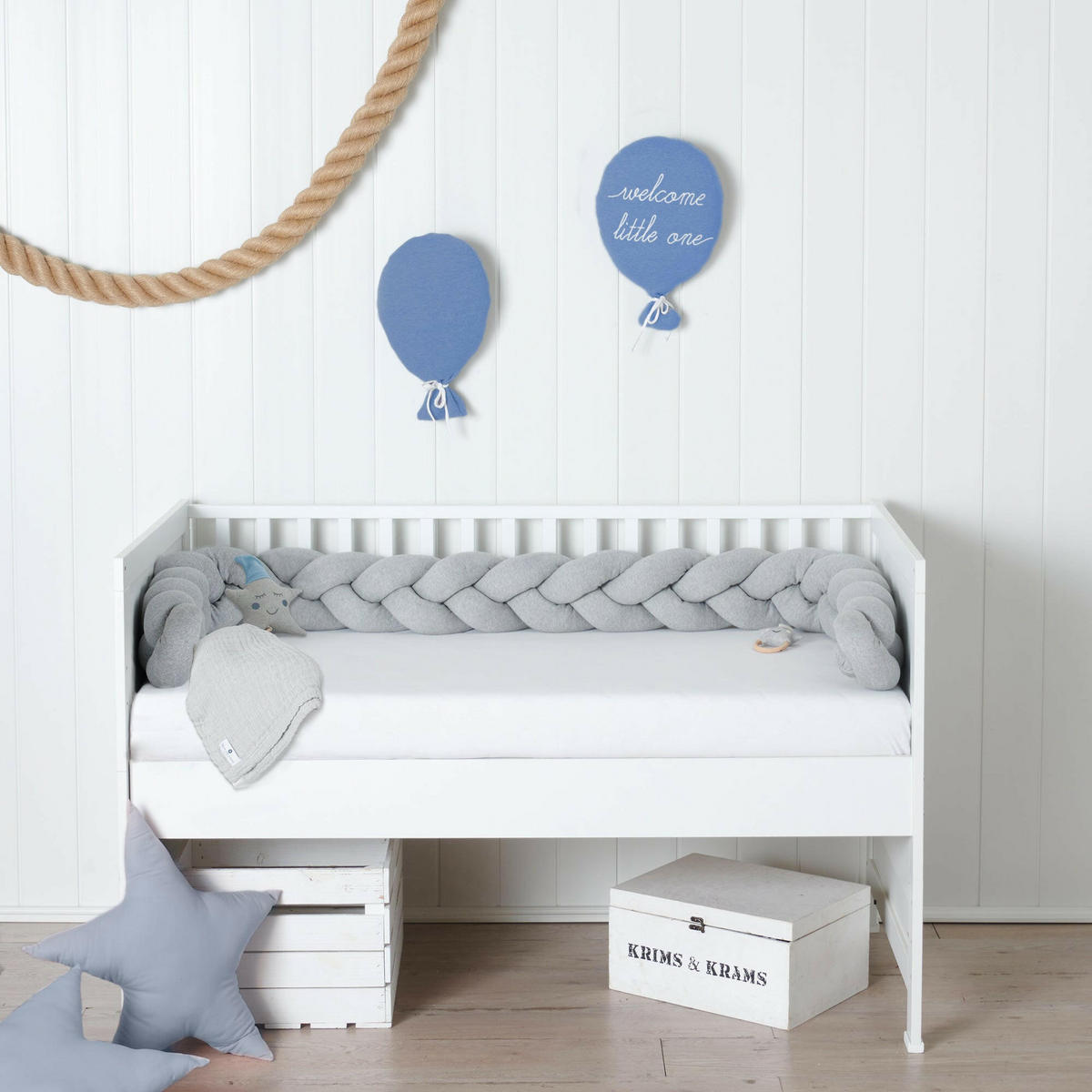 BETTSCHLANGE geflochten Grau Strick XL - Grau, Textil (17/300cm) - nordic coast company