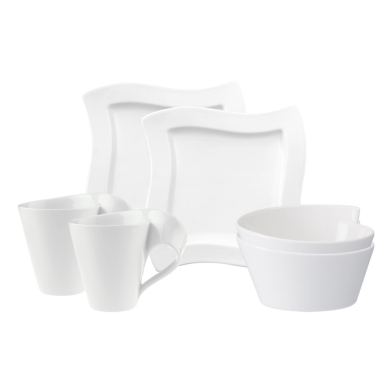 FRÜHSTÜCKS-SET NewWave weiß 6-tlg. - Weiß, Keramik (2/2/2cm) - Villeroy & Boch