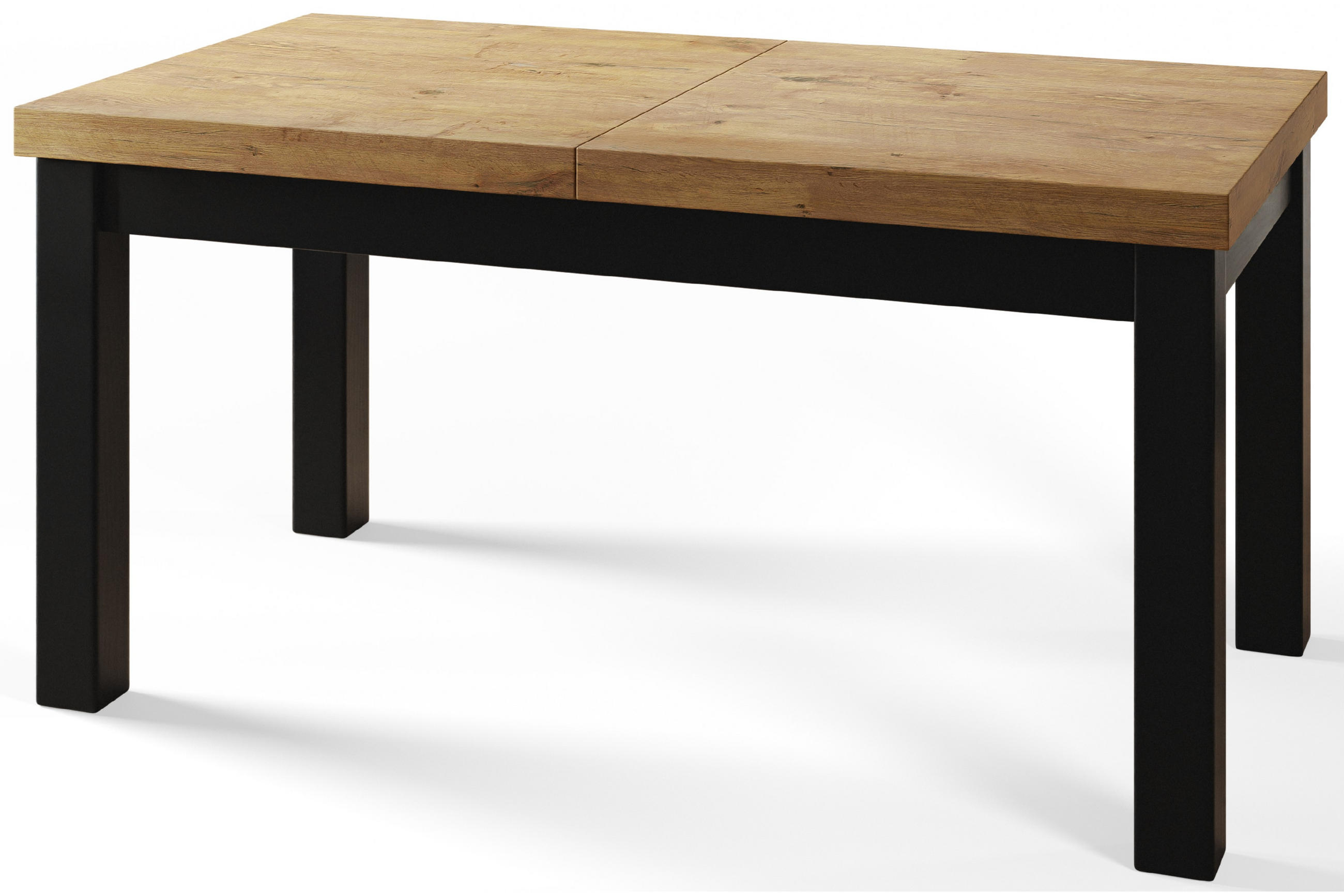 ESSZIMMERTISCH CLASSIC, ausziehbarer Tisch 140-180X80X78 cm, Farbe: LANCELOT, mit Holzbeinen in Farbe Schwarz - Beige/Schwarz, Holzwerkstoff (140/80/78cm) - Alpi-Möbel