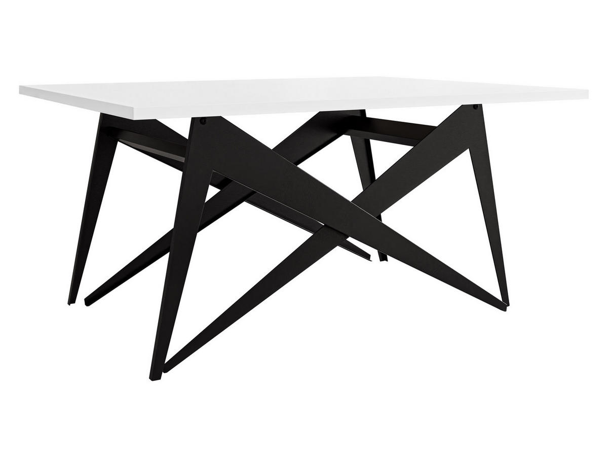 2-IN-1 COUCHTISCH UND ESSTISCH Xena - Schwarz/Weiß, Holzwerkstoff/Metall (70/90/45cm) - MIRJAN24