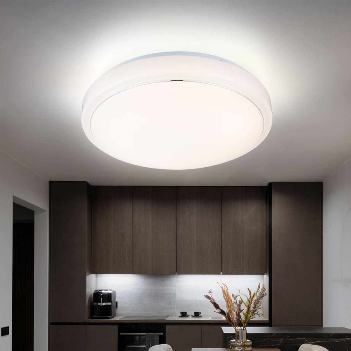 LED DECKENLEUCHTE Tamina Weiß Opal - Weiß, Metall (33/33/10cm) - Globo Lighting