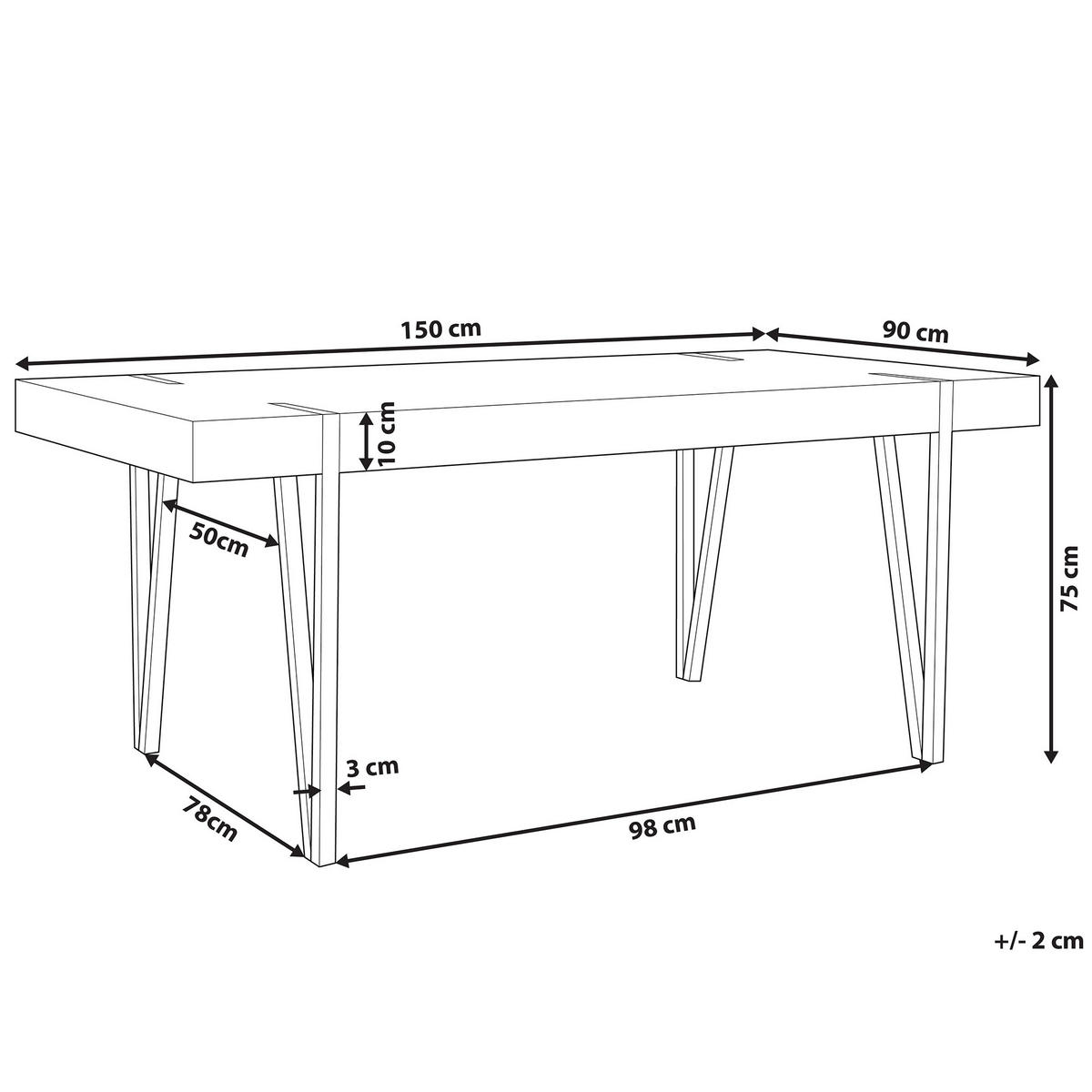 ESSTISCH 150/90/75 cm Dunkelbraun, Schwarz Rechteckig Adena - Dunkelbraun, Holzwerkstoff (150/90/75cm) - Beliani