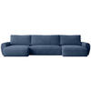 WOHNLANDSCHAFT mit Schlaffunktion Poss U dunkelblau - Dunkelblau, Textil (395/70/153cm) - Beautysofa