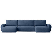 WOHNLANDSCHAFT mit Schlaffunktion Poss U dunkelblau - Dunkelblau, Textil (395/70/153cm) - Beautysofa