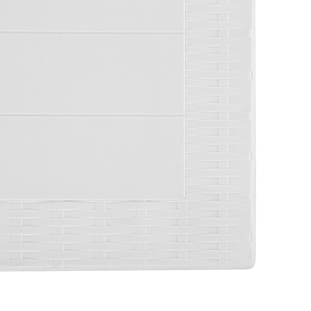 GARTENTISCH Rattanoptik weiß 80/80 cm Fossano - Weiß, Kunststoff (80/80/76cm) - Beliani