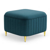 POUF Blau Loren Stoff Castel Goldene Beine - Blau, Textil (60/41/60cm) - Sepro Meble