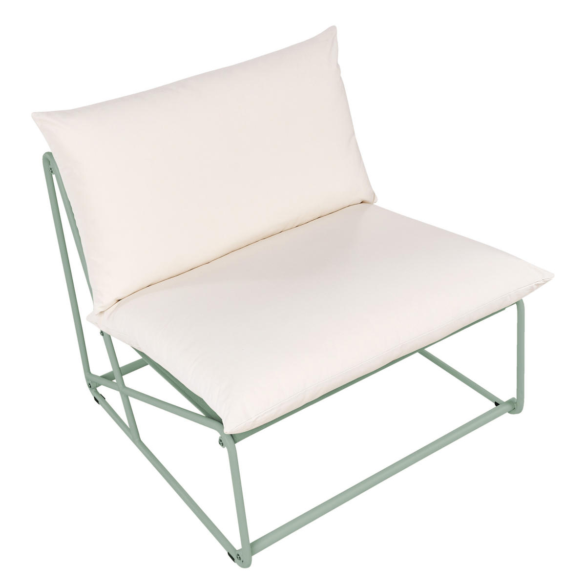 GARTENSTUHL Hellbeige Pico - Beige/Grün, Metall (80/88/88cm) - Beliani