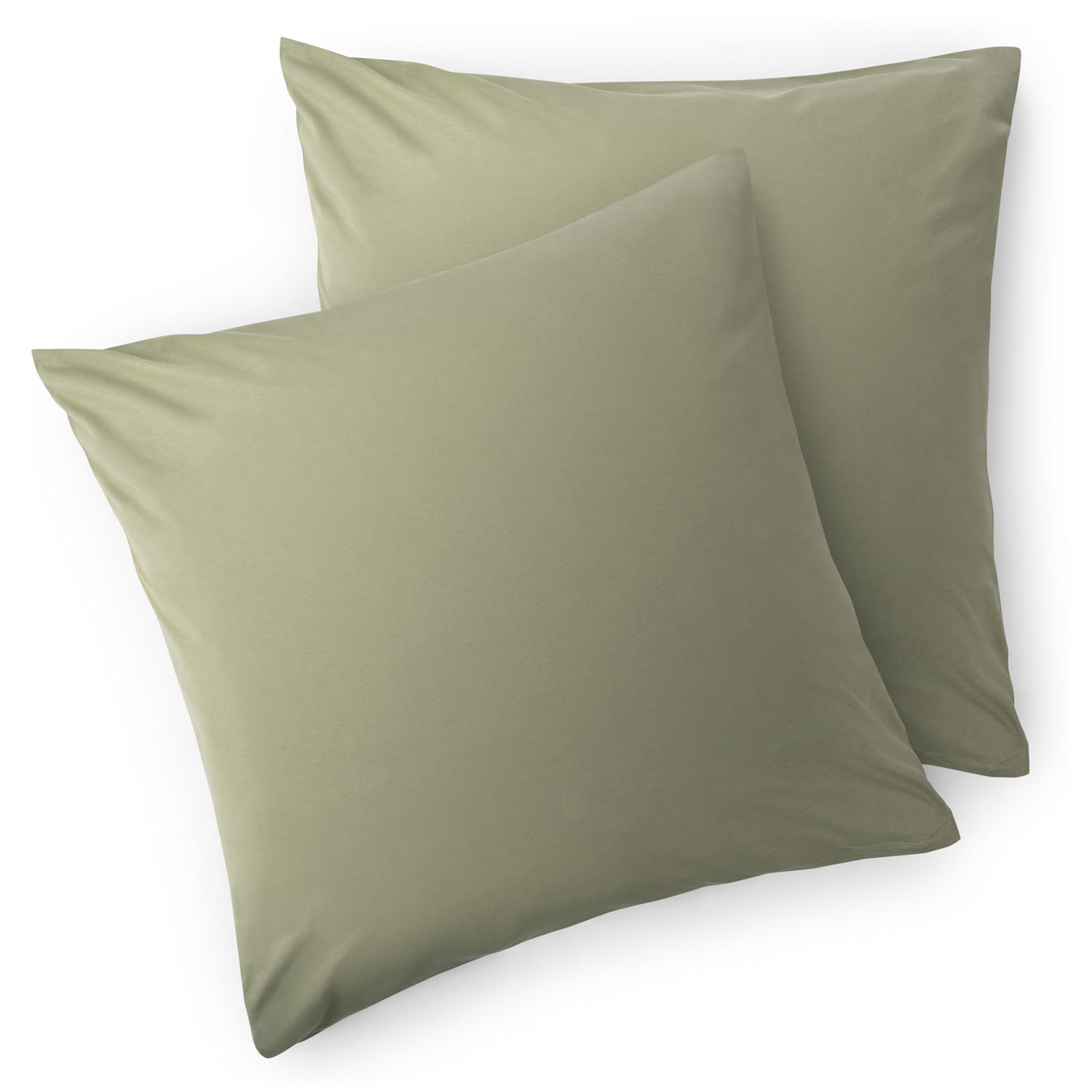 KISSENBEZUG Agneta 40/40 cm, 2er-Set, 100% Baumwolle, Olivgrün - Olivgrün, Textil (40/40cm) - Blumtal