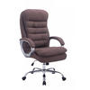 CHEFSESSEL Stoff braun - Chromfarben/Braun, Textil/Metall (68/116/77cm) - CLP
