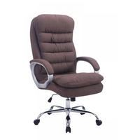 CHEFSESSEL Stoff braun - Chromfarben/Braun, Textil/Metall (68/116/77cm) - CLP
