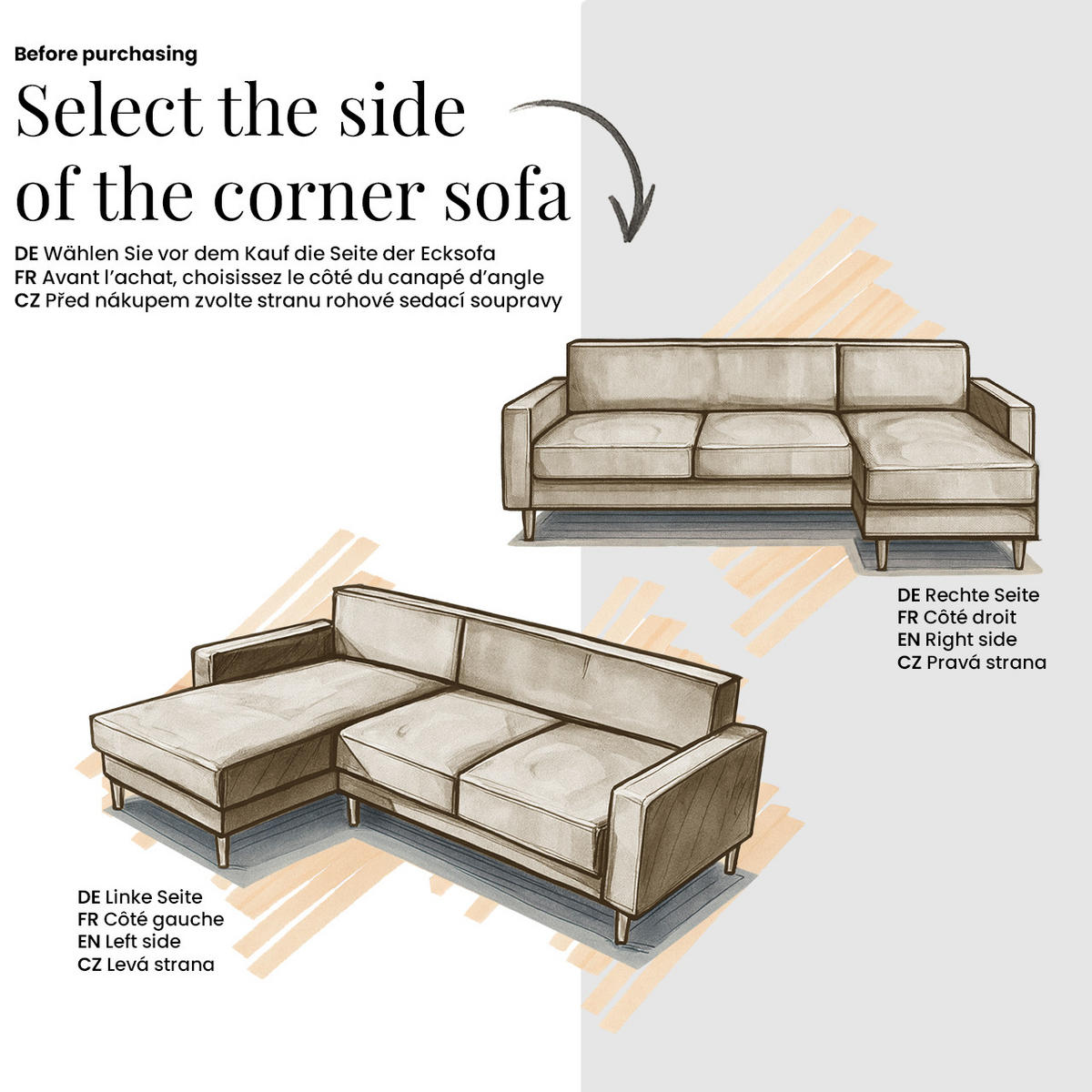 ECKSOFA RILASSO L Hellgrau Cord - rechts - Hellgrau/Schwarz, Kunststoff/Textil (174/296cm) - MKS