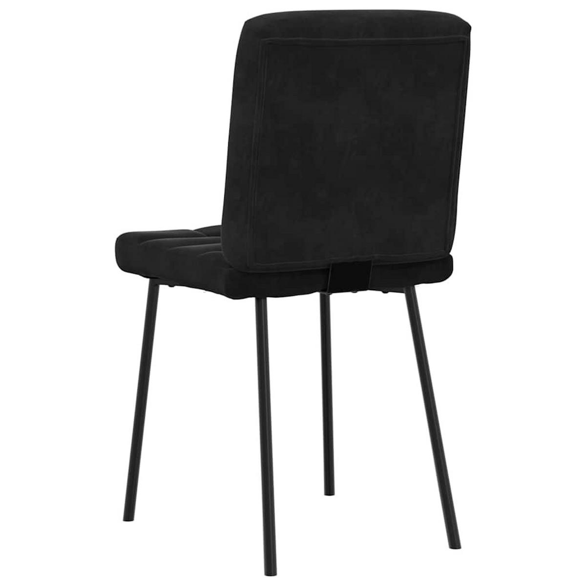 ESSZIMMERSTÜHLE 2 Stk. Schwarz Samt 45*54*83cm - Schwarz, Metall (45/83/54cm) - ZMH