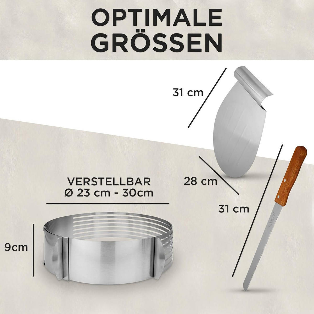 TORTENRING Set - Silberfarben, Metall (30/9/30cm) - Lavur