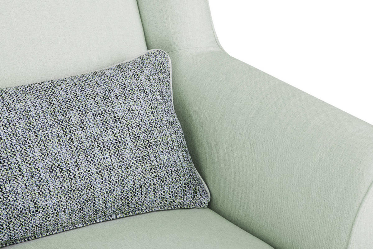 OHRENSESSEL STRALIS mit Hocker und inklusive dekorativem Kissen, mintfarben - Grün, Textil (82/108/80cm) - KONSIMO®