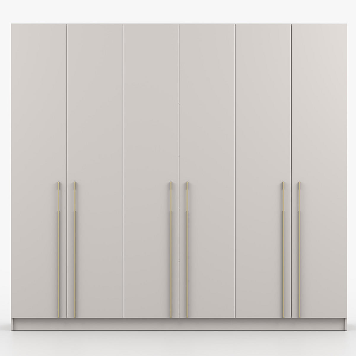 DREHTÜRENSCHRANK ROSA 6D 230/210/57 cm 6-türig Kaschmir - Kaschmir/Goldfarben, Holzwerkstoff/Metall (230/57/210cm) - imoebel24